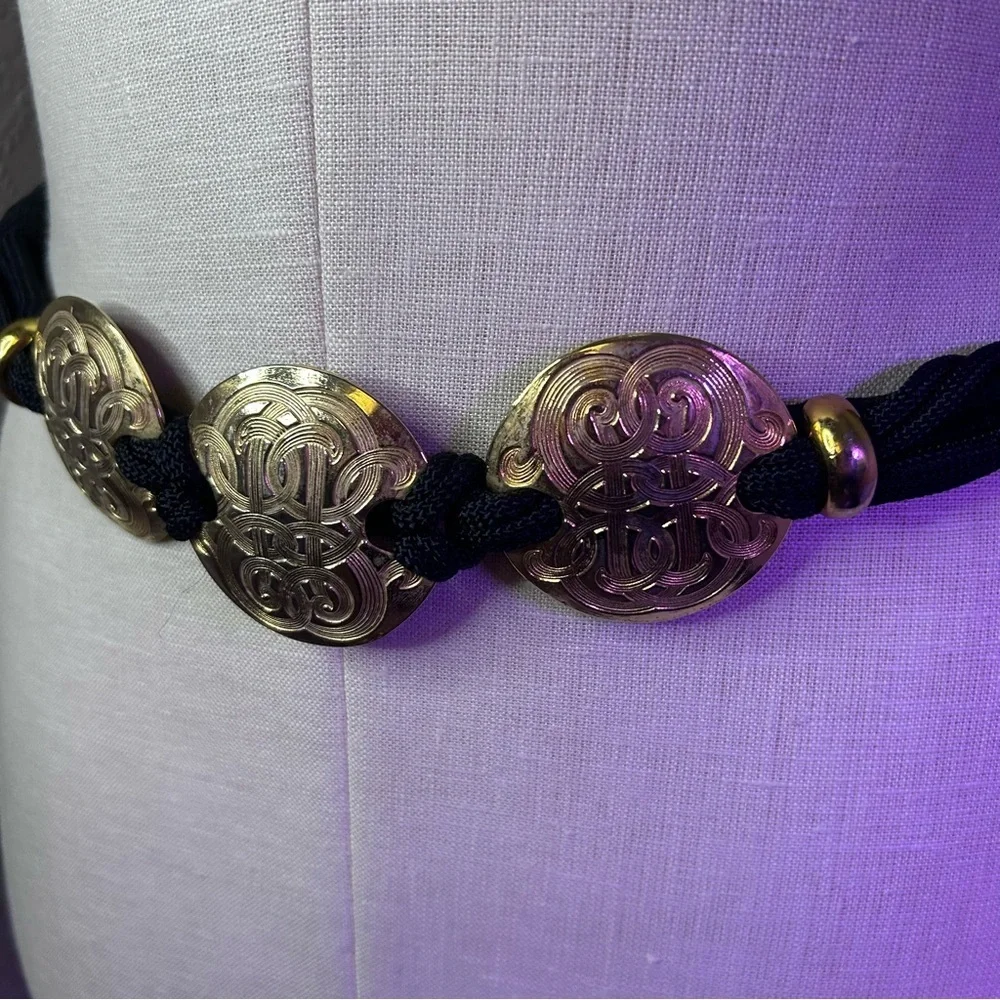 Elegant Black and Gold Women's Belt